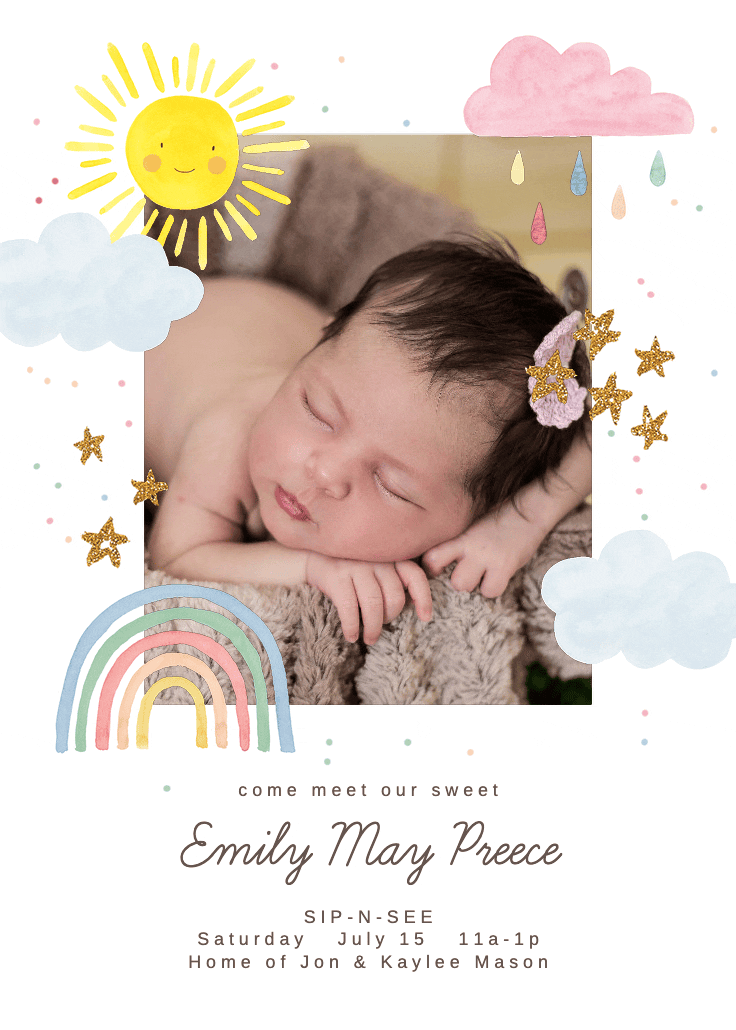 100% chance of snuggly - baby shower invitation
